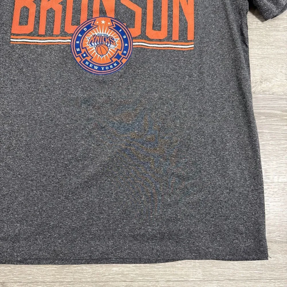 Jalen Brunson Shirt New York Knicks NBA Basketball Men’s Gray Large Polyester